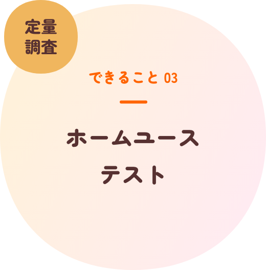 定量調査 できること 03 ホームユース
テスト