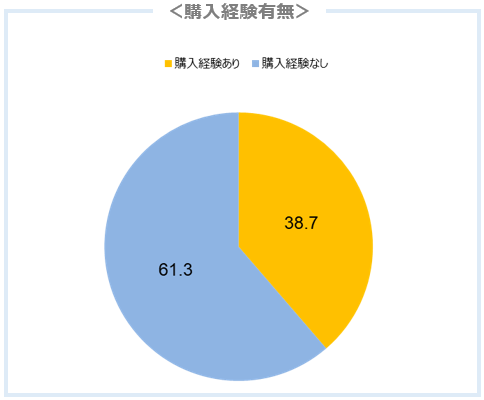 購入経験有無
有り　38.7％
無し　61.3％