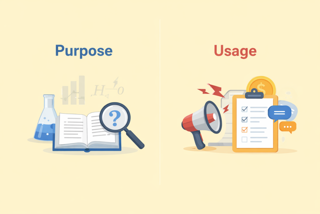 質問紙調査とアンケート調査の明確な違いは「目的」と「使われ方」