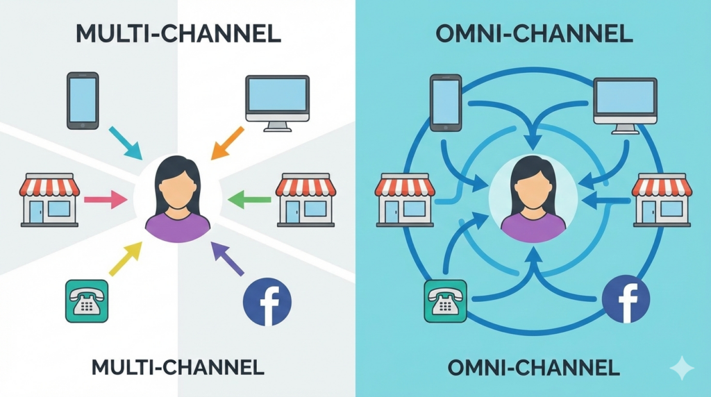マルチチャネルとオムニチャネルの違いとは
