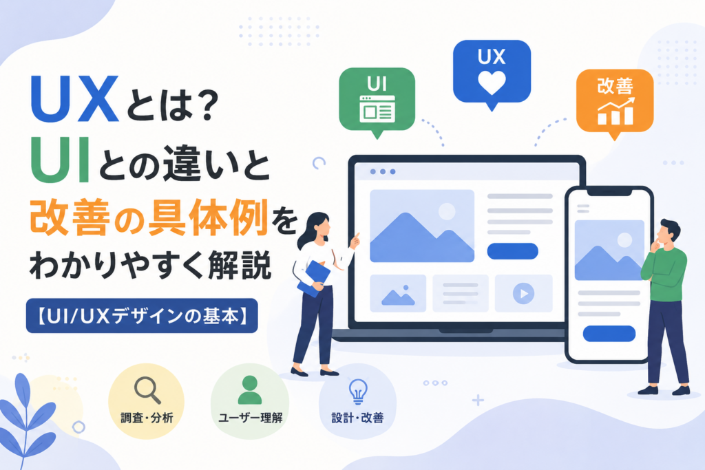 UXとは？UIとの違いと改善の具体例をわかりやすく解説【UIUXデザインの基本】