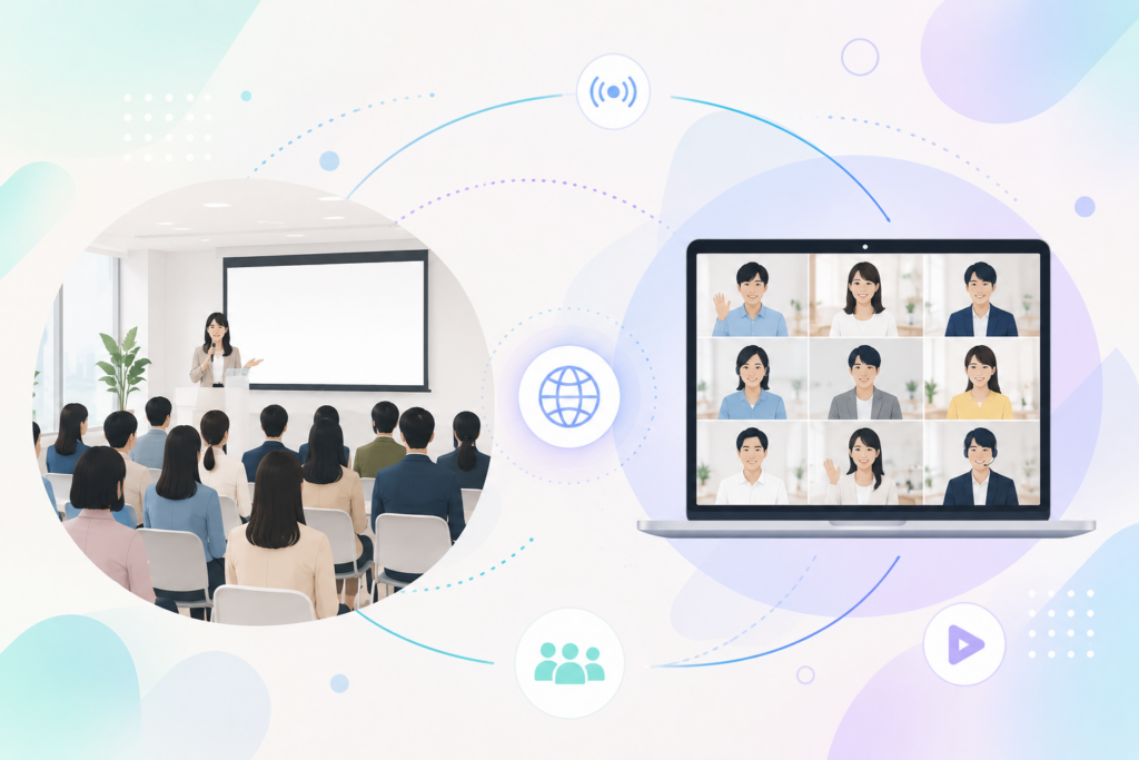 ハイブリッドイベントとは？ハイブリットにする　メリット等を詳しく解説！