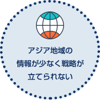 アジア地域の情報が少なく戦略が立てられない