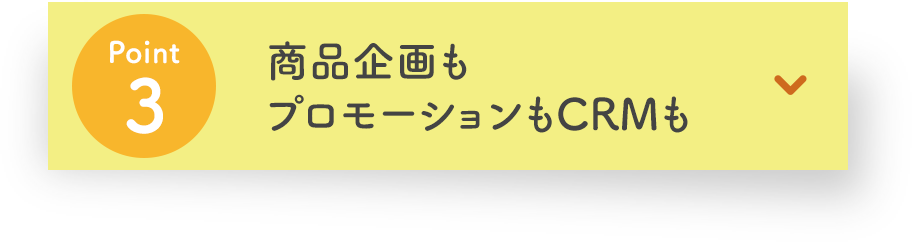 POINT3 商品企画もプロモーションもCRMも